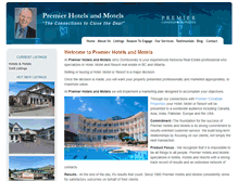 Tablet Screenshot of premierhotelsandmotels.com